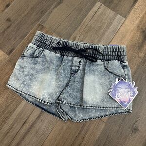 YMI Blue Elastic Waist Denim Shorts